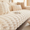 Fluffy Plush Striped Furniture Protector Couch Cov