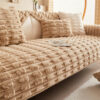 Fluffy Plush Striped Furniture Protector Couch Cov