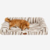 Fluffy Striped Orthopedic Bolster Dog Bed - Luxe C