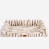 Fluffy Striped Orthopedic Bolster Dog Bed - Luxe C