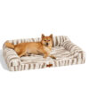 Fluffy Striped Orthopedic Bolster Dog Bed - Luxe C