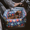 Travel Safety Bolster Vintage Denim Patchwork Dog 
