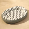Geometric Wave Pattern Faux Leather Warm Removable