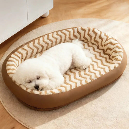 Geometric Wave Pattern Faux Leather Warm Removable