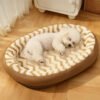 Geometric Wave Pattern Faux Leather Warm Removable