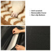 Geometric Wave Pattern Faux Leather Warm Removable