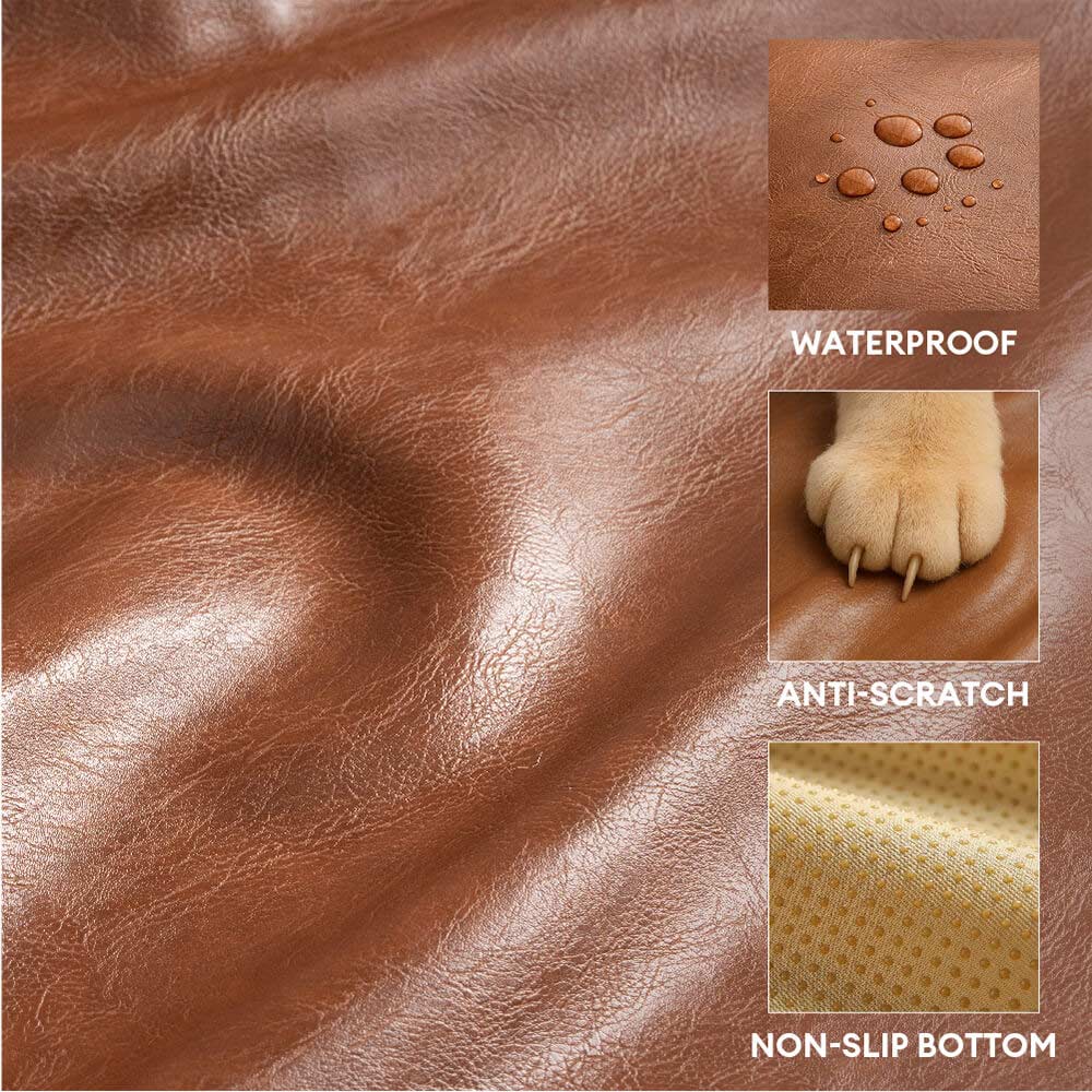Luxury Faux Leather Waterproof Removable Dog Sofa