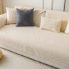 Modern Cream Vertical Stripes Fleece Couch Cover f