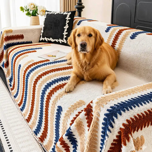 Colorful Color-Blocked Anti-Scratch Plush Sofa Pro
