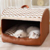Cozy Cabin Portable Semi-Enclosed Dog Bed with Roo
