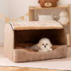 Cozy Cabin Portable Semi-Enclosed Dog Bed with Roo