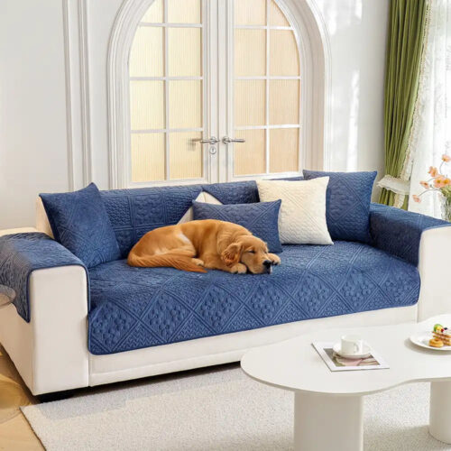 Embossed Geometric Pattern Soft Plush Quilted Non-
