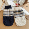 Fair Isle Pattern Knitted Linen Dog Sweater with C