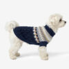 Fair Isle Pattern Knitted Linen Dog Sweater with C