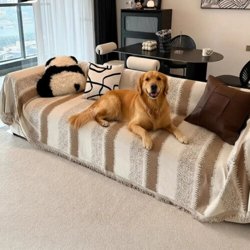 Fashion Striped Chenille Scratch-Resistant Sofa Pr