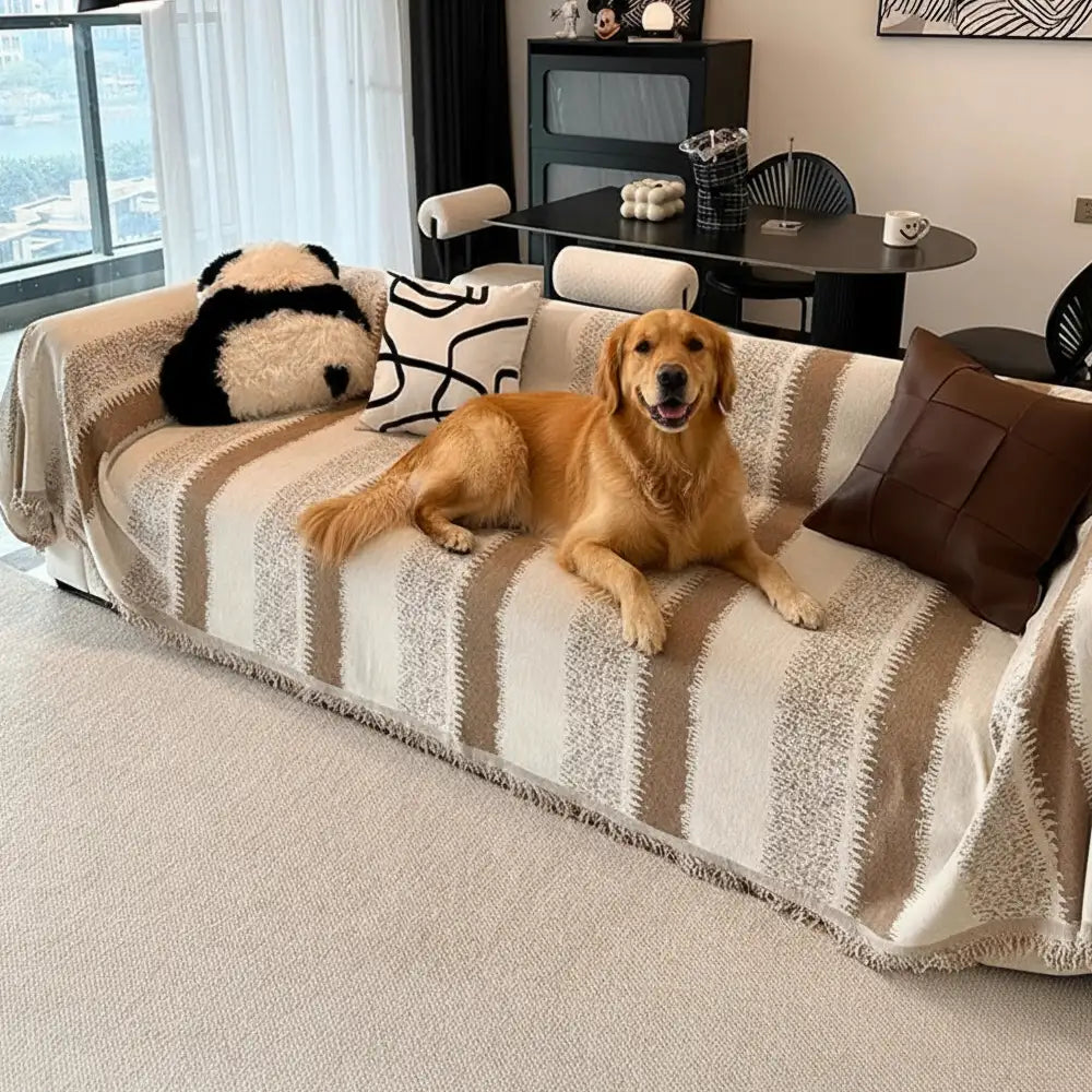 Fashion Striped Chenille Scratch-Resistant Sofa Pr