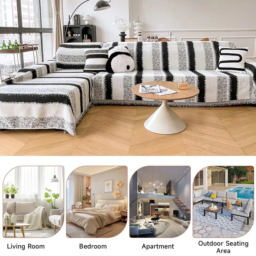 Fashion Striped Chenille Scratch-Resistant Sofa Pr