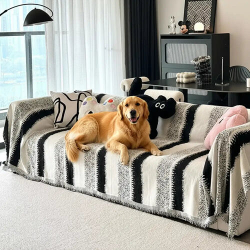 Fashion Striped Chenille Scratch-Resistant Sofa Pr