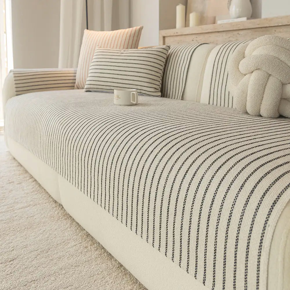 Faux Cotton-Linen Chenille Striped Breathable Scra