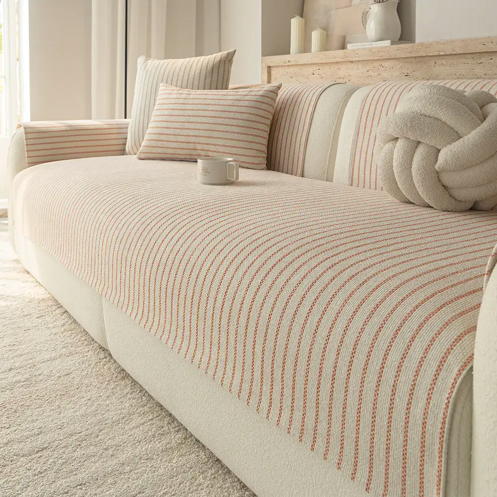 Faux Cotton-Linen Chenille Striped Breathable Scra