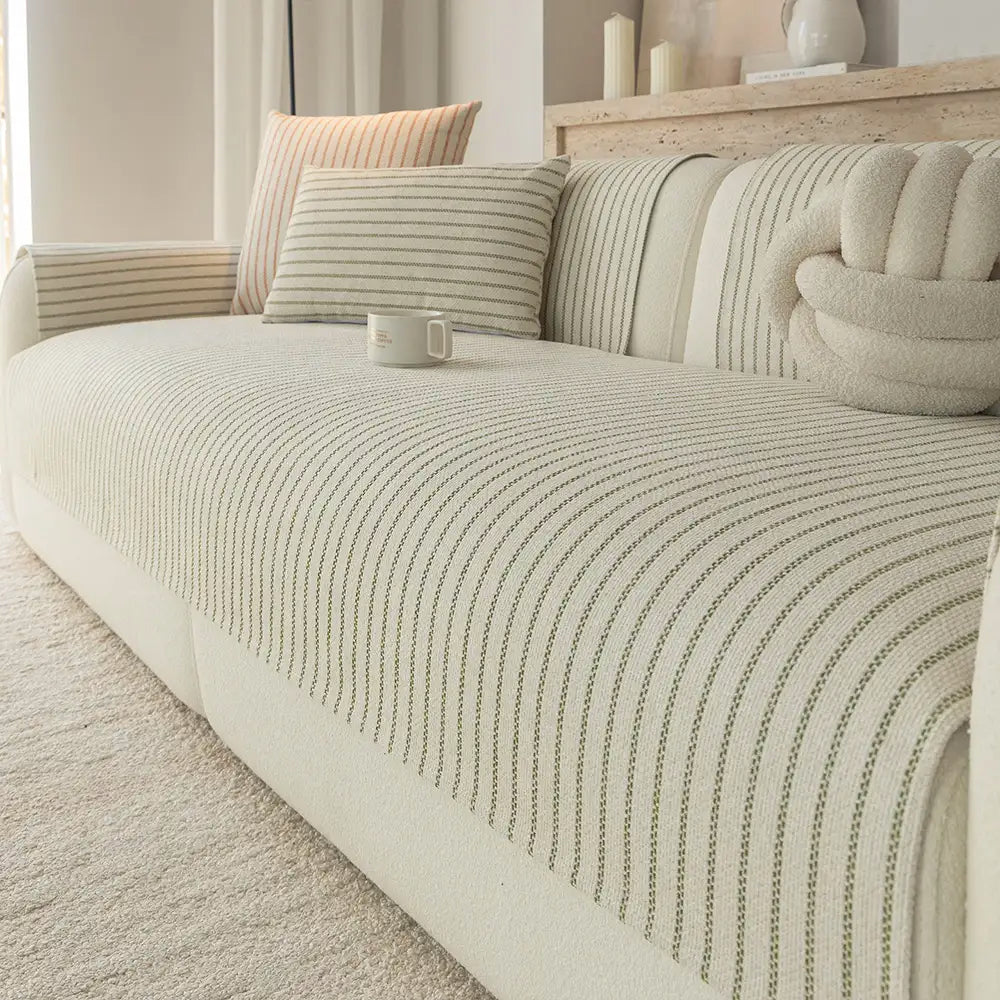 Faux Cotton-Linen Chenille Striped Breathable Scra