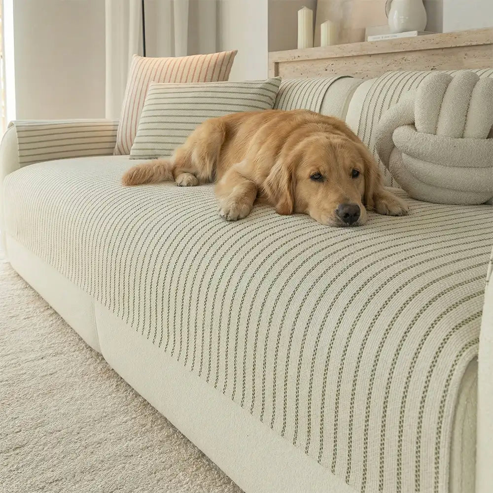 Faux Cotton-Linen Chenille Striped Breathable Scra