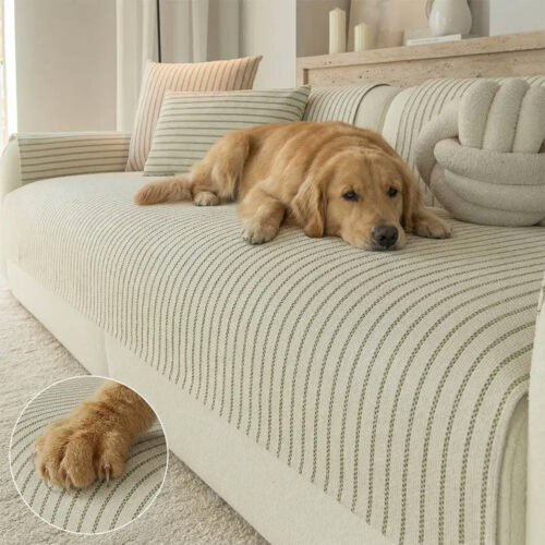 Faux Cotton-Linen Chenille Striped Breathable Scra