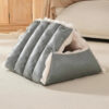 Faux Leather Vintage Multi-function Plush Dog Bed 