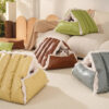 Faux Leather Vintage Multi-function Plush Dog Bed 