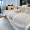 Herringbone Pattern Fringed Chenille Throw Couch C