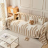 Leaf Stripe Chenille Fabric Fringe Decoration Couc