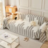 Leaf Stripe Chenille Fabric Fringe Decoration Couc