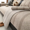 Minimalist Herringbone Weave Breathable Faux Linen