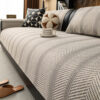 Minimalist Herringbone Weave Breathable Faux Linen