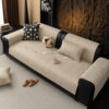 Minimalist Herringbone Weave Breathable Faux Linen
