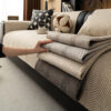 Minimalist Herringbone Weave Breathable Faux Linen