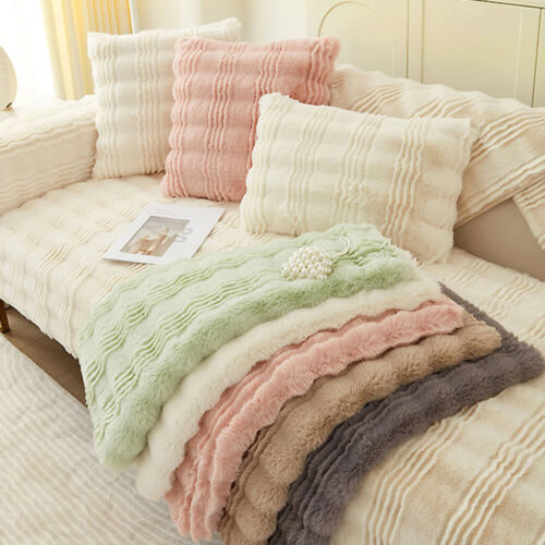 Modern Comfortable Faux Rabbit Fur Anti-Slip Couch