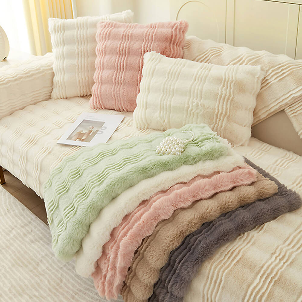 Modern Comfortable Faux Rabbit Fur Anti-Slip Couch