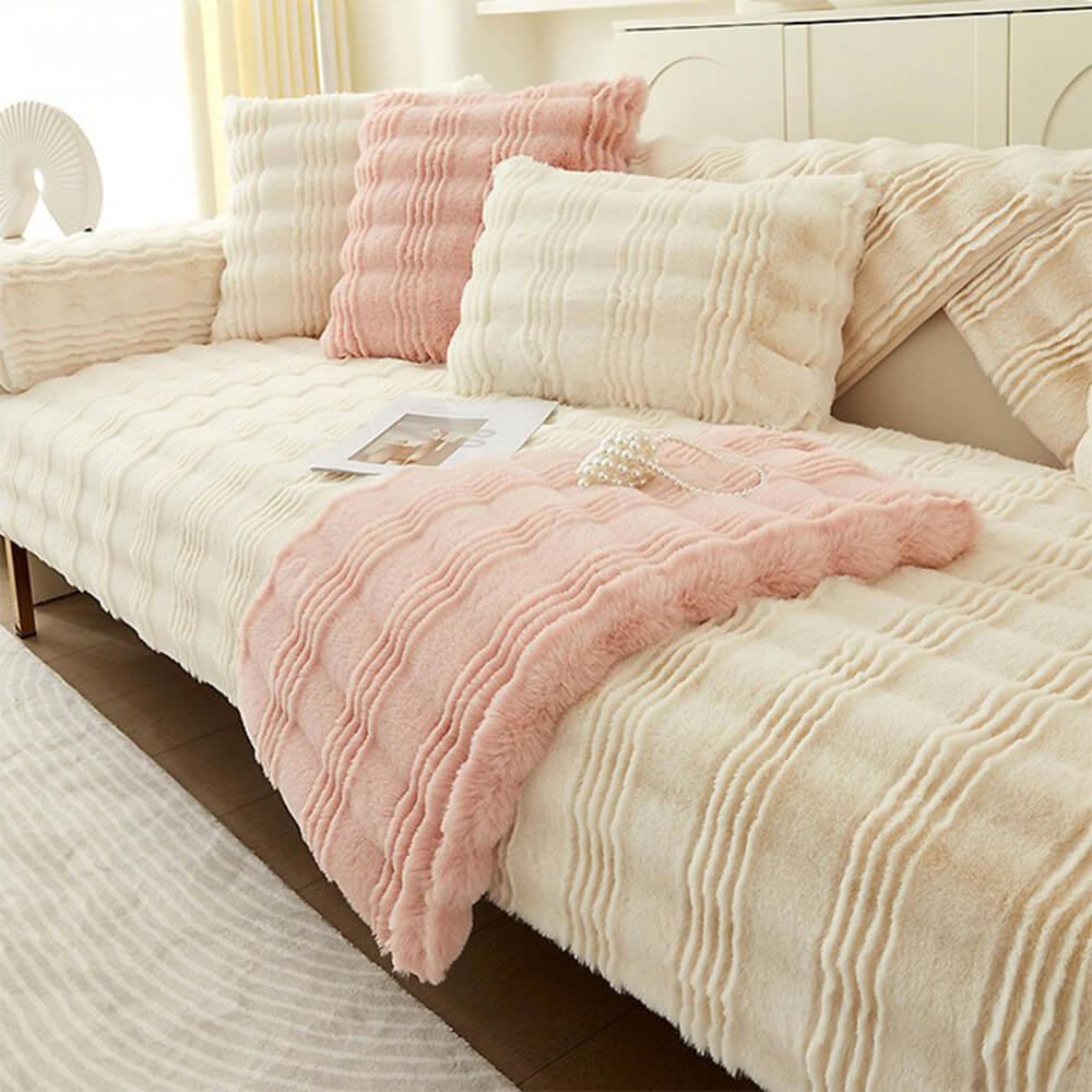 Modern Comfortable Faux Rabbit Fur Anti-Slip Couch