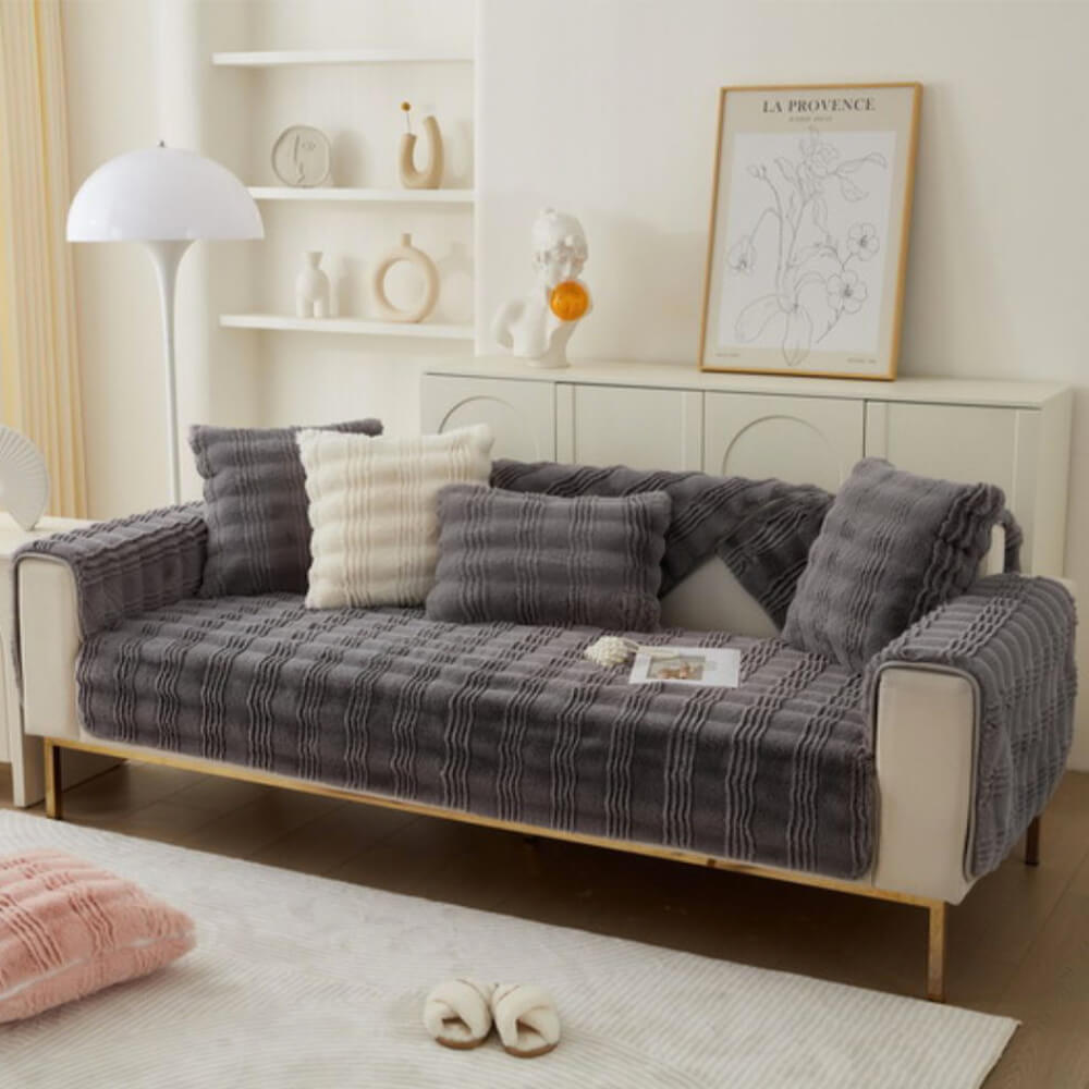 Modern Comfortable Faux Rabbit Fur Anti-Slip Couch