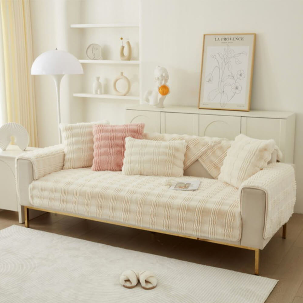 Modern Comfortable Faux Rabbit Fur Anti-Slip Couch