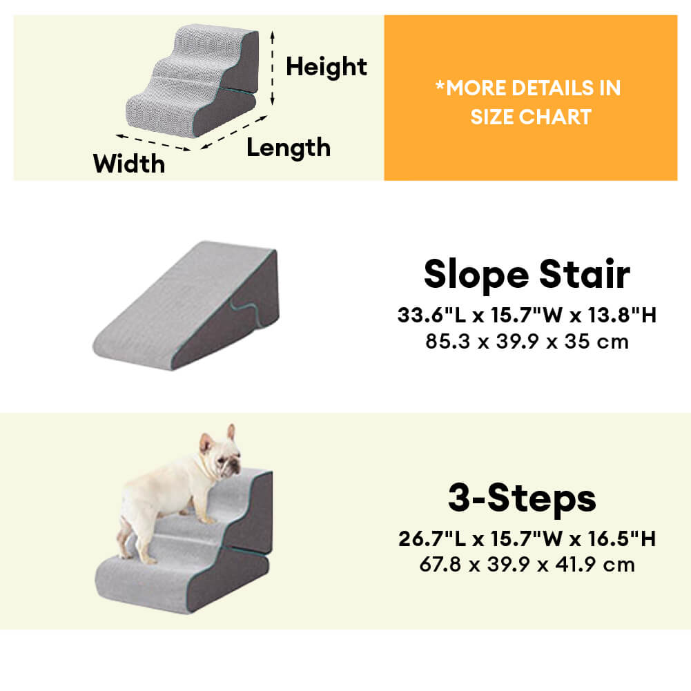 Multifunctional 2-in-1 Foldable Dog Stairs with Ra
