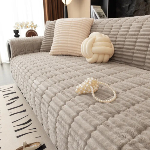 One-Piece Cozy Flannel Sofa Protection Non-Slip Co