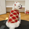 Plaid Comfortable Warm Plush Dog Sweater Suitable 