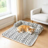 Plush Leaf Jacquard Non-Slip Pet Mat Pet Bed