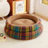 Round Plush Comfort Dog Bed With Raised Sides - Cu