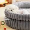 Round Plush Comfort Dog Bed With Raised Sides - Cu