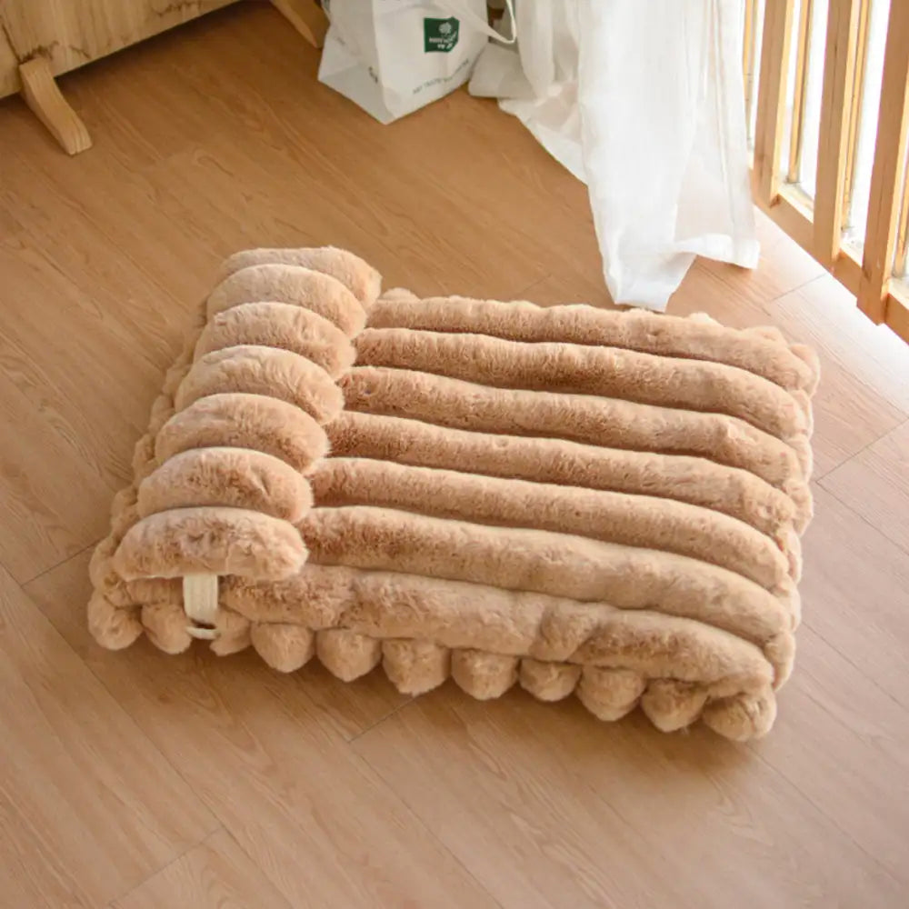 Softness Faux Rabbit Fur Warming Pillow Dog Bed -