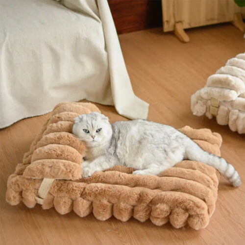 Softness Faux Rabbit Fur Warming Pillow Dog Bed - 