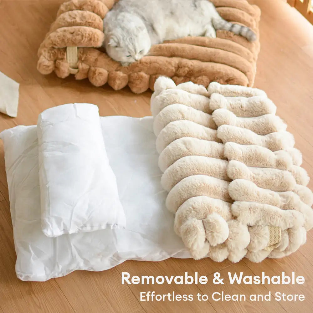 Softness Faux Rabbit Fur Warming Pillow Dog Bed -